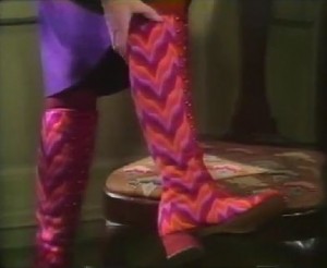 erica wilson's bargello needlepoint boots from her PBS series in 1971
