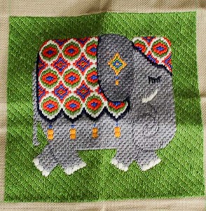 bargello needlepoint elephant