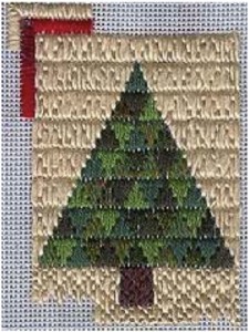 Trianglepoint Christmas ree Ornament designed by needlepoint expert Janet M. Perry