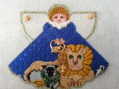 lion & lamb angel needlepoint from Painted Pony