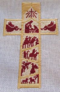 nativity needlepoint cross