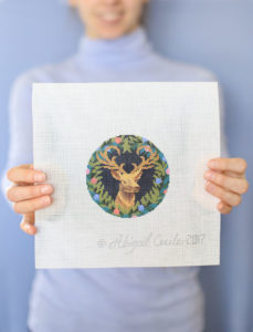 abigail cecile stag needlepoint canvas