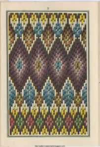 drawing of stitched Bargello pattern