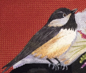 bird in thread painting with Silk Straw