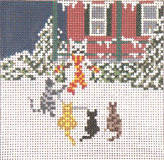 cat and snow cat needlepoint