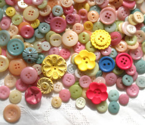 dyed new and vintage buttons