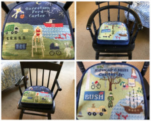 Needlepoint chair seat for child