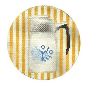 retro corning coffee pot needlepoint from Plum Stitchery