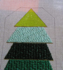 Striped Christmas tree needlepoint