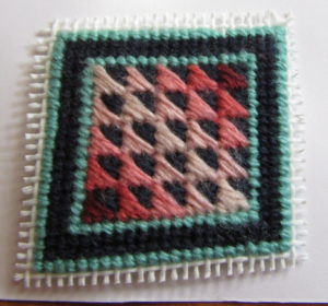 Amish Roman Stripe needlepoint tiny quilt