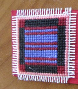 Amish Bars needlepoint tiny quilt