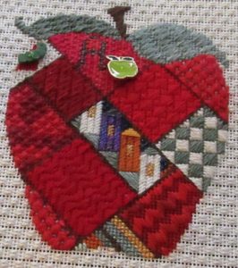 Artist's Collection Patchwork apple needlepoint