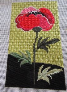 poppy beginner's needlepoint  canvas from Needledeeva