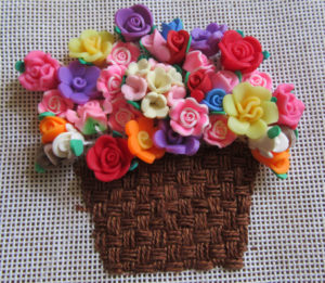 Needlepoint flower basket canvas