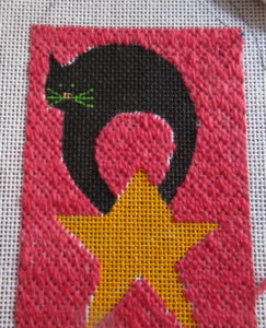 cat needlepoint ornament