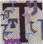 Letter T in needlepoint