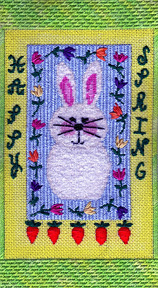 easter bunny needlepoint from happy heart, stitch guide by janet perry