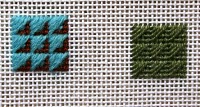 arrowhead stitch samples from Rittenhouse needlepoint