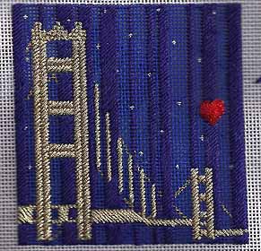 san francisco needlepoint ornament from Princess & Me