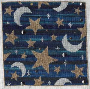 stars and moons needlepoint canvas