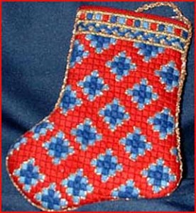 sutton hoo mini-sock from needlepoint expert janet m. perry