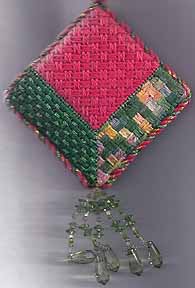attic window beginner's needlepoint christmas ornament, designed by needlepoint expert janet m. perry