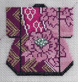 Lee Needle Arts needlepoint kimono using City Needlework Silk stitched by needlepoint expert Janet M. Perry