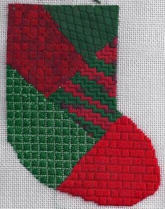 learn-a-stitch mini-sock needlepoint stitch sampler designed by needlepoint expert janet m. perry