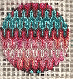 coral house hungarianpoint bargello needlepoint designed and stitched by needlepoint expert janet m. perry