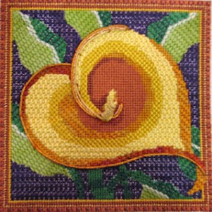 cala lily needlepoint from juliemar using kreink hotwire