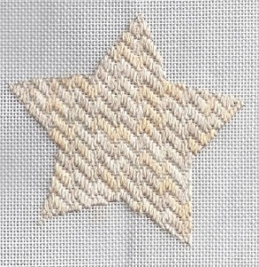 skip-a-row gobelin star needlepoint, designed and stitched by needlepoint expert janet m. perry