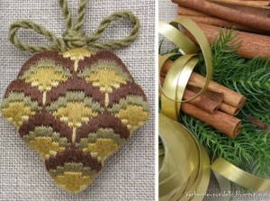 bargello needlepoint pine cone ornament free pattern