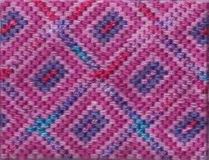 nutty rectangle bargello needlepoint, designed and stitched by needlepoint expert janet m. perry