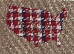 needlepoint plaid for usa, free project designed by needlepoint expert janet m. perry