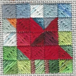free cardinal quilt block needlepoint design