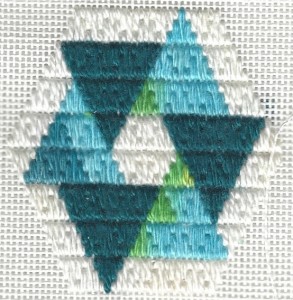Circle trianglepoint needlepoint ornament