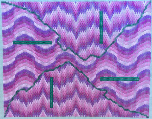 needlepoint bargello sampler with defined edges