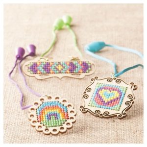 cross stitch pendants from Target