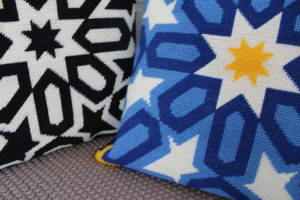 star needlepoint pillows