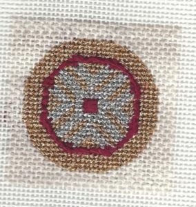 chinese needlepoint ornament, stitched with metallics