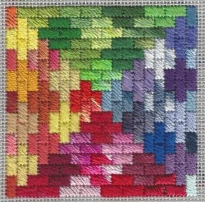 Rainbow Bricks Needlepoint Ornament 
