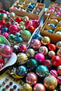 vintage Shiny Brite Christmas ornaments
