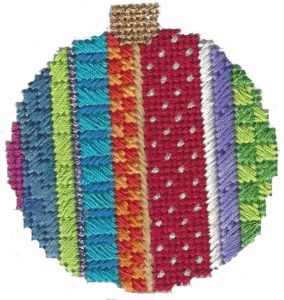needlepoint ornament stitched using Elegance