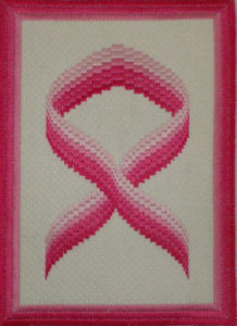 Pink Ribbon Bargello Needlepoint