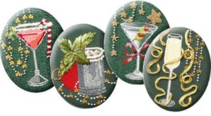 Christmas Cocktails Leigh Designs needlepoint