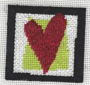 pippin needlepoint heart mini canvas