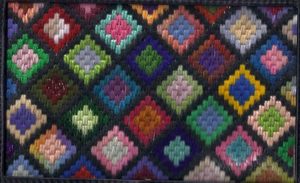 Stash-buster needlepoint adapted from crochet afghan