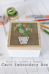 cacti embroidery box