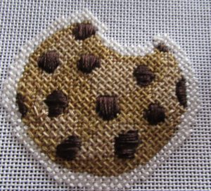 Little Shoppe needlepoint chocolate chip cookie