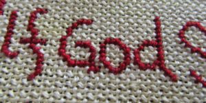 example of needlepoint letters using tent & padded tent